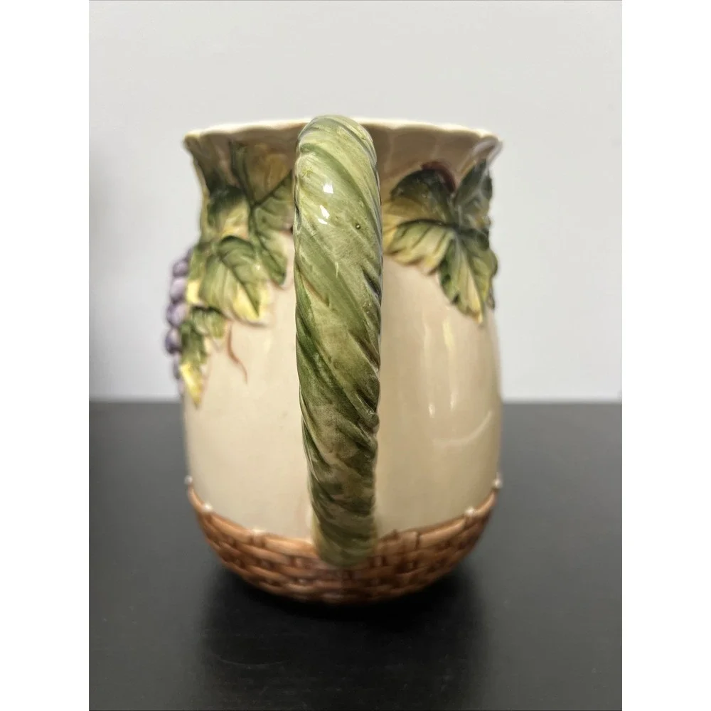 Takahashi‎ San Francisco Pitcher Grapevine Basket Weave Hand Painted